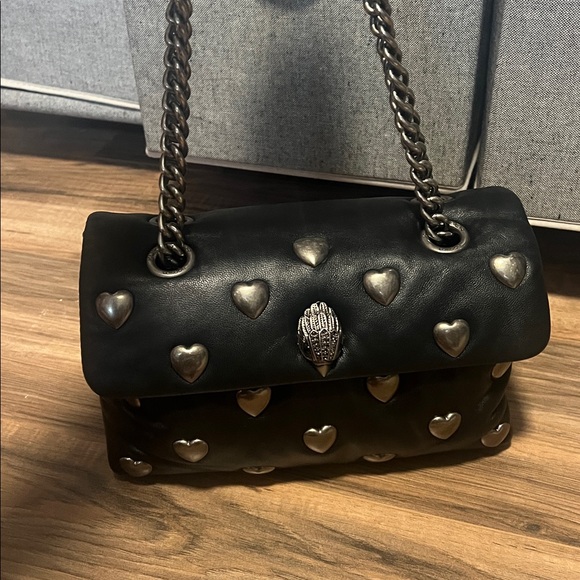 Kurt Geiger Black Heart-Studded Shoulder Bag - Picture 3 of 6